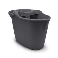 Balde oval com espremedor cinza 15l