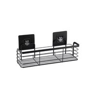 Prateleira WC Preto Em Metal Com Adesivo