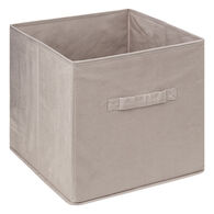 Caixa de arrumação bege em veludo 31x31cm,  Caixa de arrumação bege em veludo 31x31cm