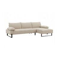 Sof&aacute; cama TOULOUSE com chaise longue bege