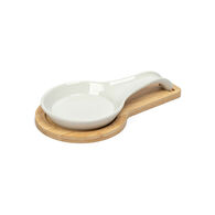 Colher de cerâmica com base em bambu