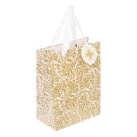 Saco De Oferta Decorativo Opera Branco E Dourado 23cm,  Saco De Oferta Decorativo Opera Branco E Dourado 23cm
