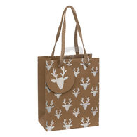Saco de oferta decorativo holo castanho kraft 14cm