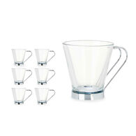 Ch&aacute;vena de caf&eacute; em vidro com pega de metal 8,5cl