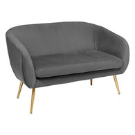 Sofá de 2 lugares SOLARO cinza em veludo,  Sofá de 2 lugares SOLARO cinza em veludo