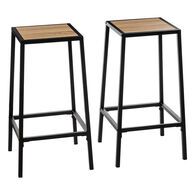 Conjunto de 2 bancos de bar ALIAJ preto,  Conjunto de 2 bancos de bar ALIAJ preto