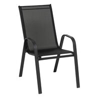 Cadeira cinza antracite em metal e textilene