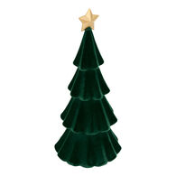 &Aacute;rvore de natal decorativa veludo verde 30cm