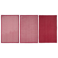 Conjunto de 3 panos de cozinha vermelho