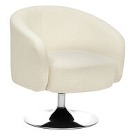 Poltrona EDITH com pelo boucl&eacute; branco