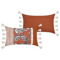 Almofada FARNIENTE laranja com pompons 30x50cm