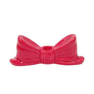 Castiçal em forma de laço vermelho 17cm