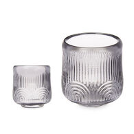 Casti&ccedil;al cinza em vidro 9,5cm