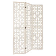 Biombo Em Madeira Paulownia Branco Nomade