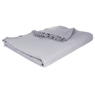 Manta franjas cinza claro 230x250cm
