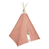 Tenda TIPI rosa com pompons rainbow,  Tenda TIPI rosa com pompons rainbow