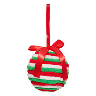 Bola de natal com riscas 8cm