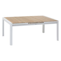 Mesa extens&iacute;vel PARADIZE em alum&iacute;nio e madeira ac&aacute;cia