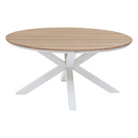 Mesa ORIENGO redonda branca em madeira ac&aacute;cia 111,5cm