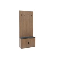 Arm&aacute;rio castanho com divis&oacute;ria e porta