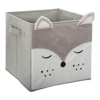 Cubo de arruma&ccedil;&atilde;o raposa cinza 29cm