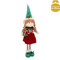 Figura elfo extensível com coroa/presente 95cm