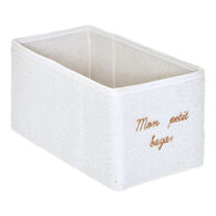 Caixa de arruma&ccedil;&atilde;o branco boucl&eacute;