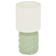 Candeeiro de mesa verde em cer&acirc;mica 17cm