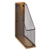 Porta revistas em bambu e metal preto,  Porta revistas em bambu e metal preto