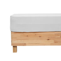 Lençol ajustável FLORA branco em algodão 140x190cm