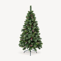 &Aacute;rvore de natal WYOMING  verde com pinhas e azevinhos 150cm