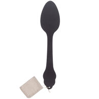 Colher decorativa preta para parede em mdf 38cm