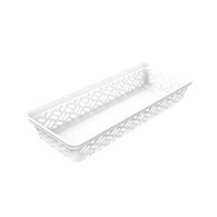 Cesto de arrumação branco baixo grande,  Cesto de arrumação branco baixo grande