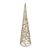 Cone decorativo dourado com led 60cm