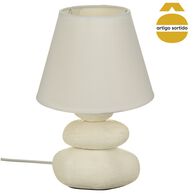 Candeeiro de mesa com 3 pedras em cerâmica