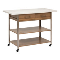 Ilha de cozinha COME castanho em mdf