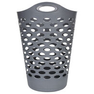 Cesto de roupa cinza flexível 60l