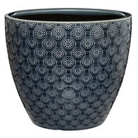 Vaso azul flor em cer&acirc;mica 23cm