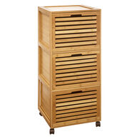 Móvel baixo wc SICELA castanho em bambu com 3 gavetas,  Móvel baixo wc SICELA castanho em bambu com 3 gavetas