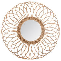 Espelho decorativo ROSÁCEA em rattan bege,  Espelho decorativo ROSÁCEA em rattan bege