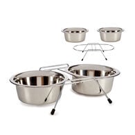 Conjunto de 2 comedouros em aço inoxidável 17cm,  Conjunto de 2 comedouros em aço inoxidável 17cm