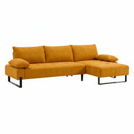 Sof&aacute; cama TOULOUSE com chaise longue ocre