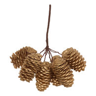 Haste pinhas castanho e dourado 16cm