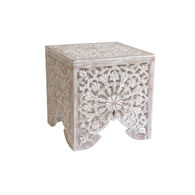 Mesa De Apoio Carving Vintage 40X40X40cm