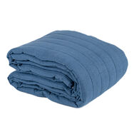 Colcha efeito linho AVALON azul escuro 250x270cm