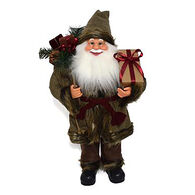 Pai natal fato verde com presentes 60cm