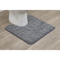 Tapete wc cinza escuro com contorno,  Tapete wc cinza escuro com contorno