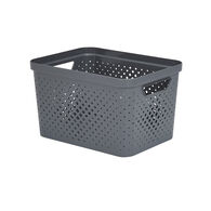 Cesto de arruma&ccedil;&atilde;o PIXEL cinza 16l