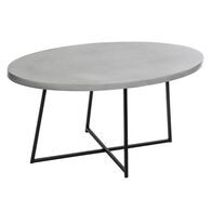 Mesa De Apoio Abu Cinza Tampo Em Gr&eacute;s Oval 