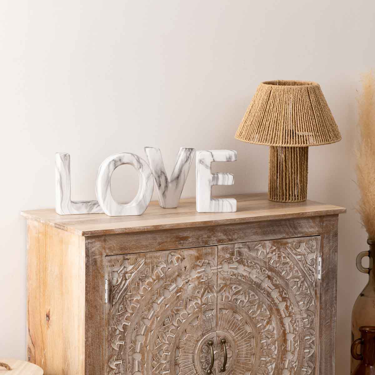 Decora&ccedil;&atilde;o love OLEN efeito m&aacute;rmore em cer&acirc;mica